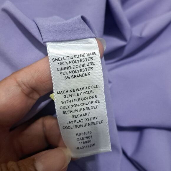 Chelsea 28 Floral Print Boho Chic Faux Wrap V Neck Multi Purple Dress Large NWT - Picture 7 of 16